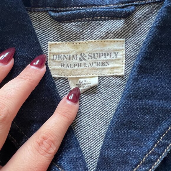 Ralph Lauren Denim & Supply Shawl Collar Denim Sailor Anchor Button Jacket - Picture 3 of 8